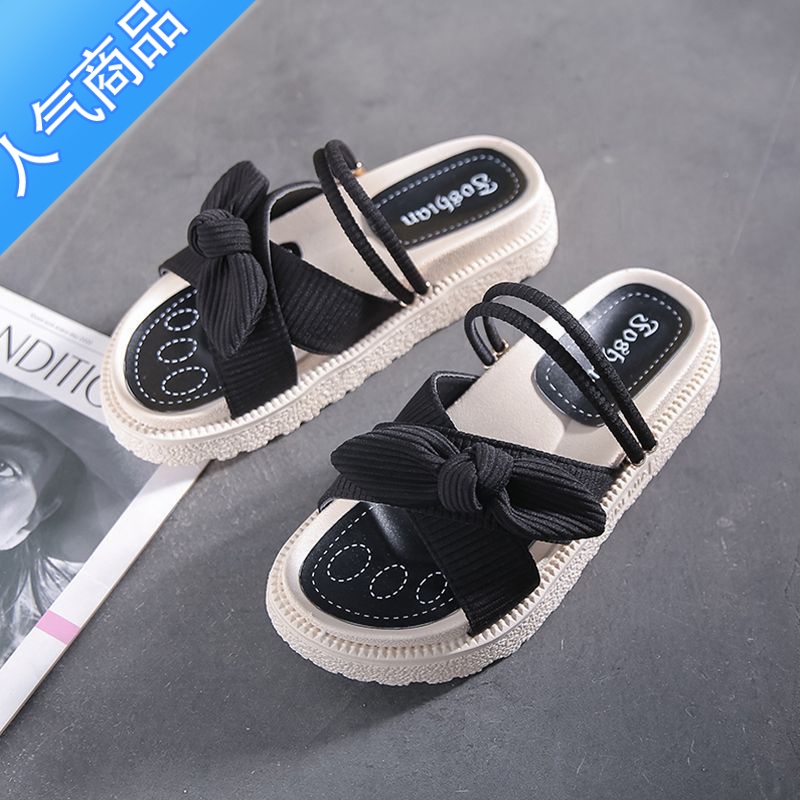 SUNTEK两穿凉鞋女夏外穿2023年新款ins潮配裙子厚底仙女风罗马沙滩拖鞋高清大图