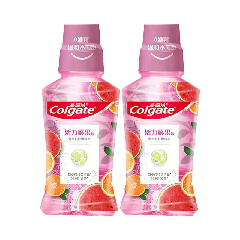 高露洁(Colgate) 漱口水 活力鲜果250ml*2瓶