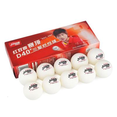 红双喜 DHS 比赛三星乒乓球赛顶40+新材料有缝球色10只装