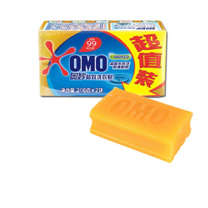 奥妙(OMO) 99无磷超效透明洗衣皂 206g*2 单位:块*2)