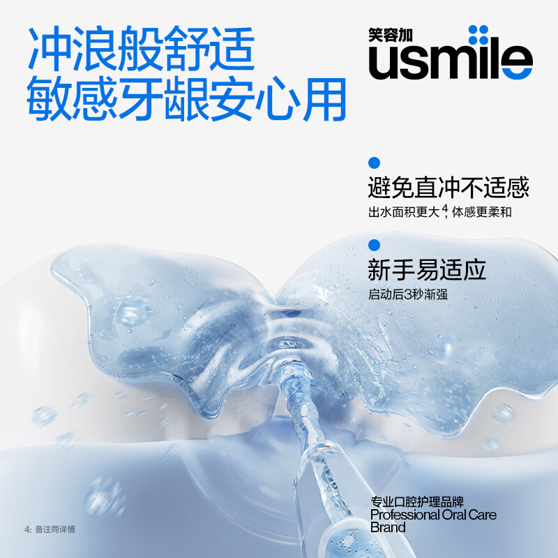 USMILE冲牙器便携式水牙线家用牙齿清洗牙器超声波正畸专用 CY0超声白高清大图