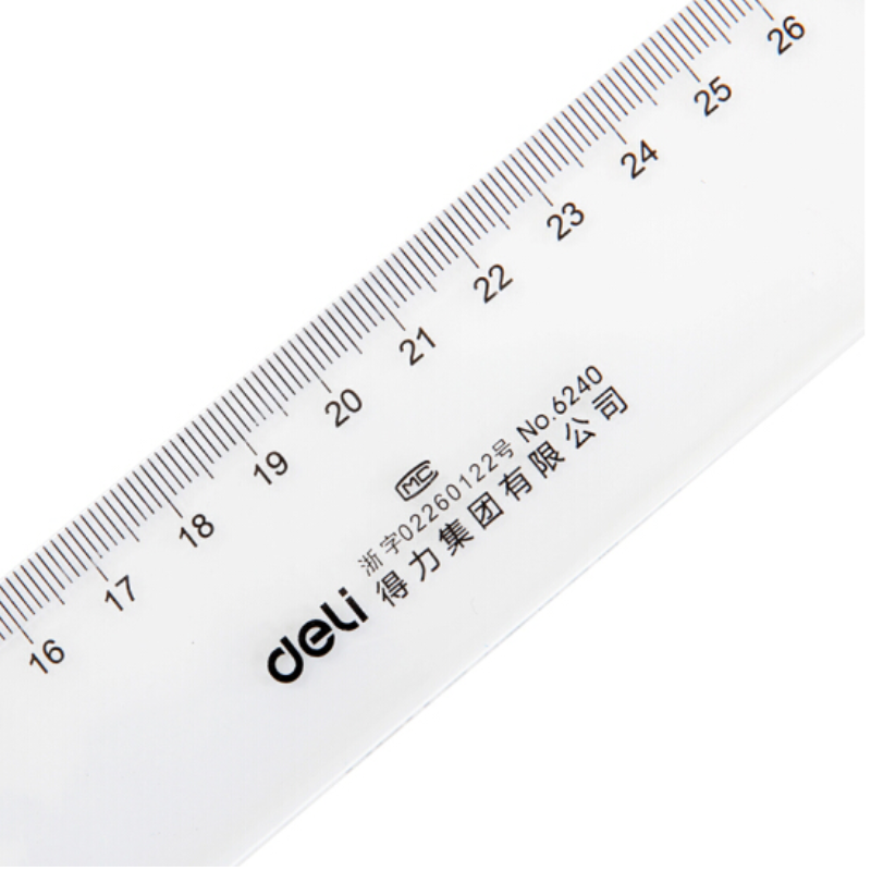 得力 直尺20cm/30cm/40cm透明尺子 40CM直尺 6240 两个装