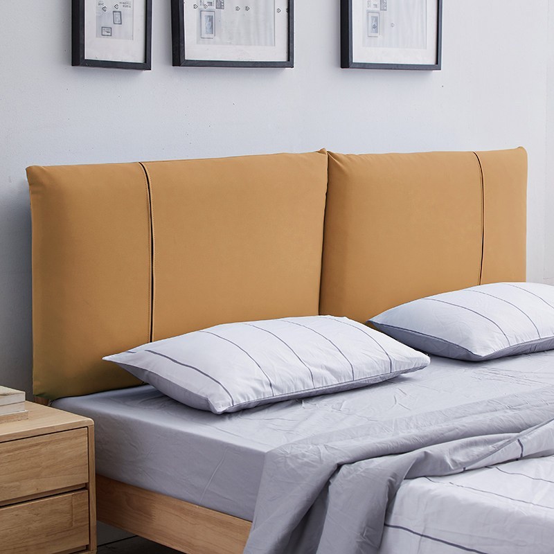 家柏饰(CORATED)免洗科技布床头靠垫软包双靠背贴墙自粘榻榻米靠枕 现代简约 5601-10#落叶黄 185*55*8厚有床头款