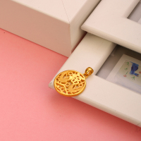 金一足金3D硬金福字喜上眉梢喜鹊连枝女士黄金吊坠送女友送妈妈(定价) ACB008