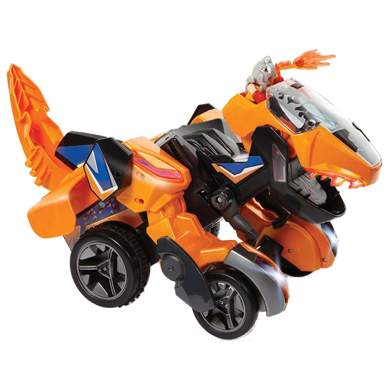 霸王龙橙色智能电动一键变形遥控赛车儿童男宝宝汽车变形玩具礼盒视频