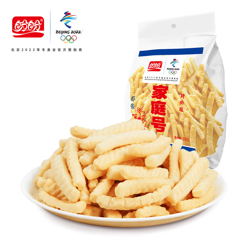 盼盼 家庭号虾条烤肉味 100g/包*3包