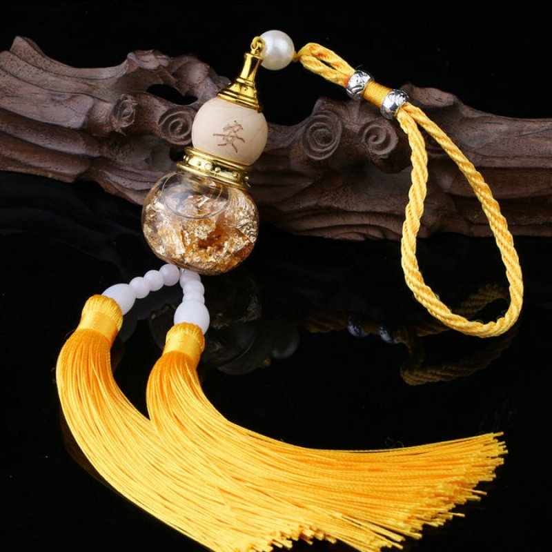 汽车挂件车内饰品摆件车载车饰挂饰平安符车上葫芦吊饰吊坠用品黄色须