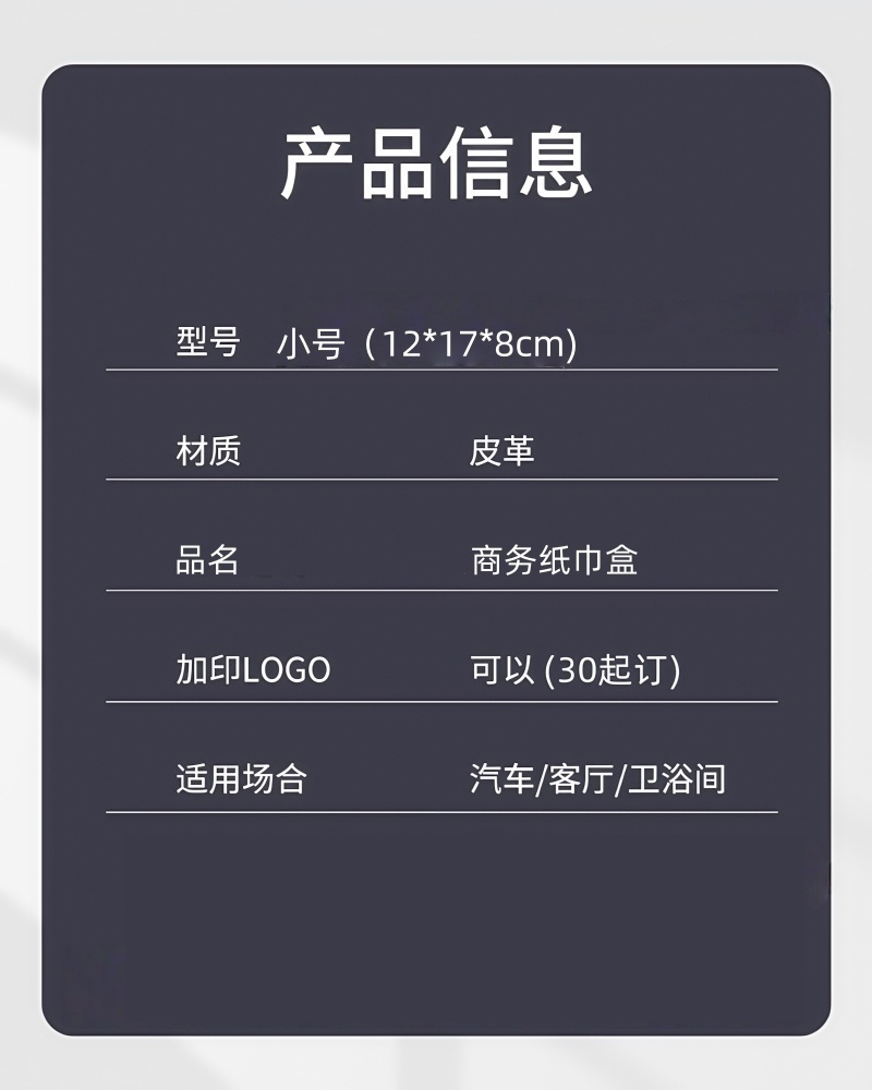 铁洋 商务纸巾盒 小号(12*17*8cm) 个高清大图