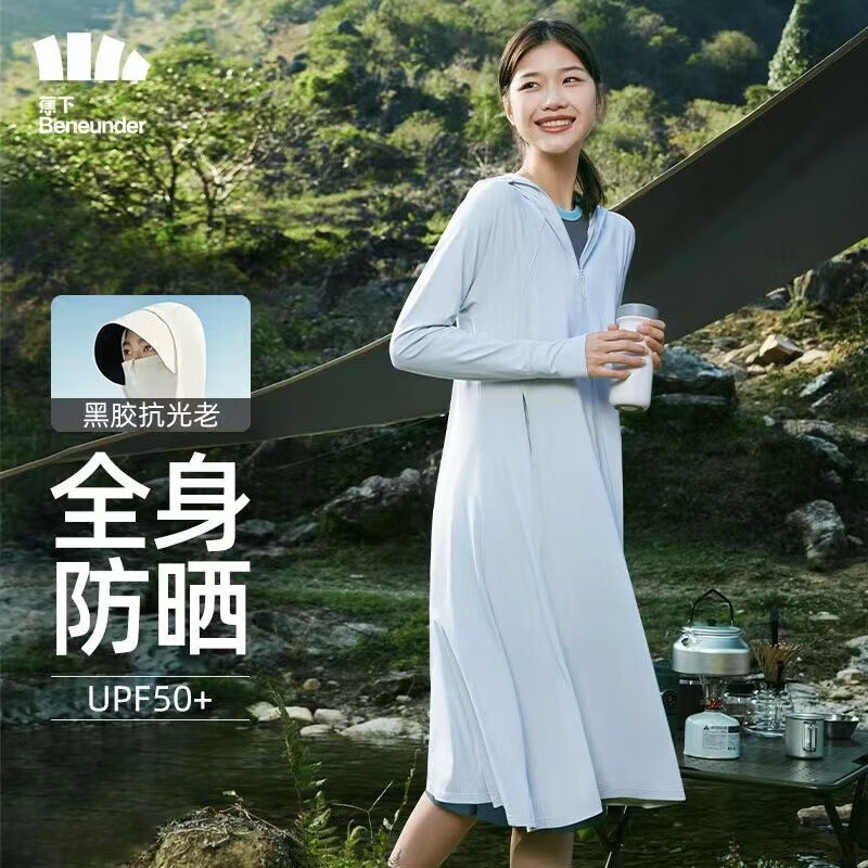 蕉下冰触系列云袍防晒服-烟雾灰高清大图