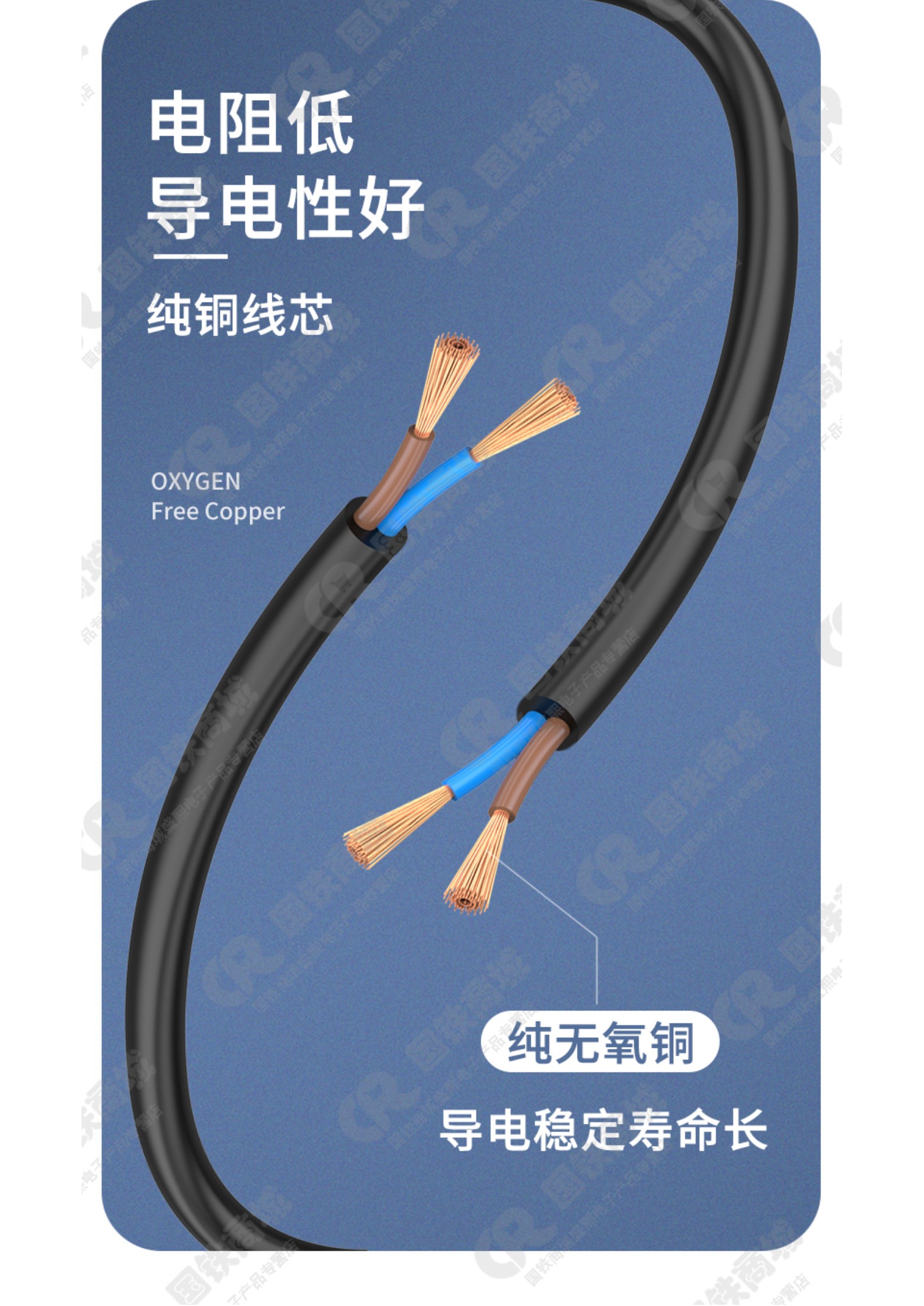 铜芯护套软电缆线VVR 3X70+1X35 米高清大图