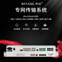 博扬 综合业务电话光端机4路E1+4路电话+4路以太网隔离+2路双向视频+4路双向音频+8路开关量+4路RS485 1对
