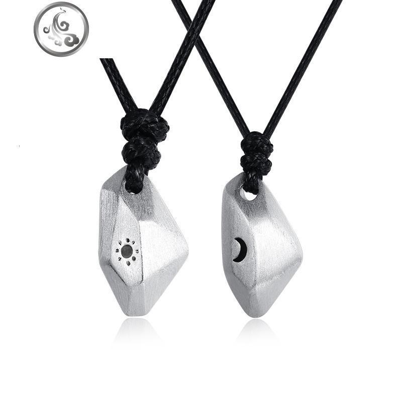 许愿石情侣项链一对纯银情侣款男女吊坠古代定情信物刻字纪念 JiMi