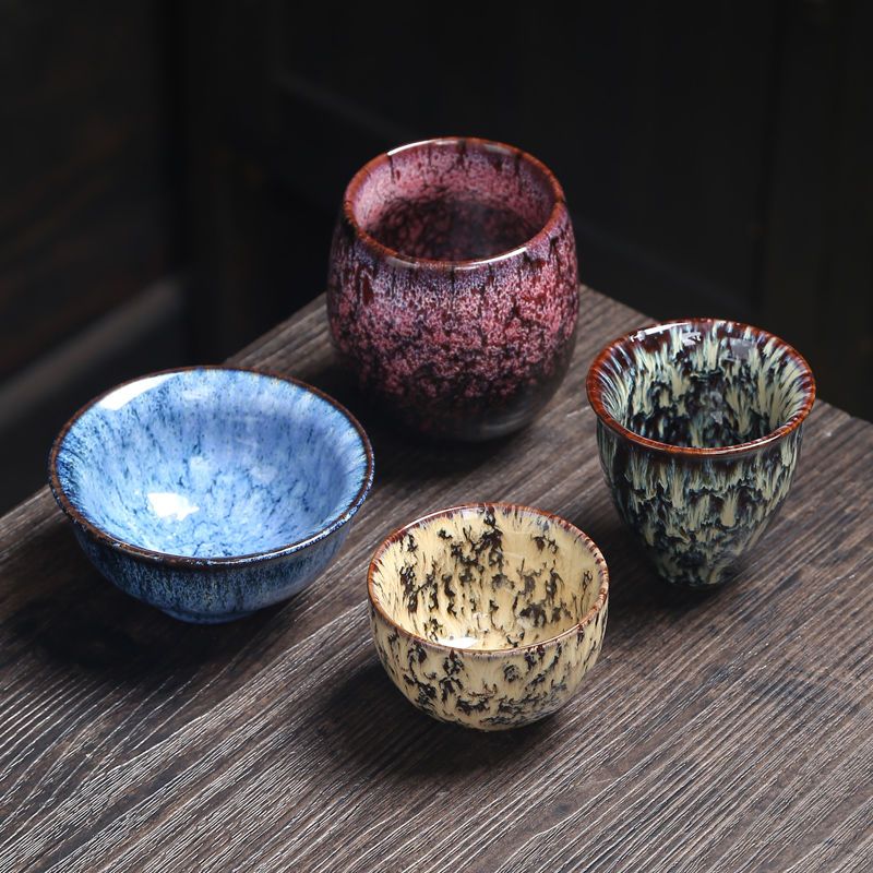 瓷韵东方窑变陶瓷茶杯主人杯功夫茶具家用泡茶品茗杯个人杯单杯窑变