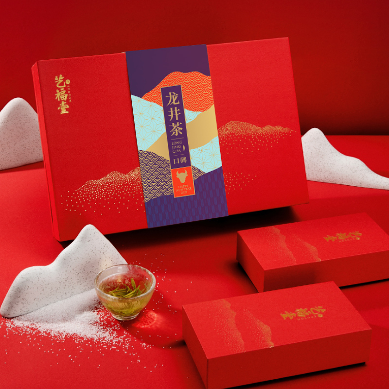 【2021新茶】艺福堂口碑龙井茶江南翠茶叶礼盒装明前特级新茶绿茶高档年货100g
