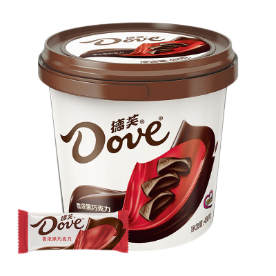 德芙香浓黑巧克力480g桶装