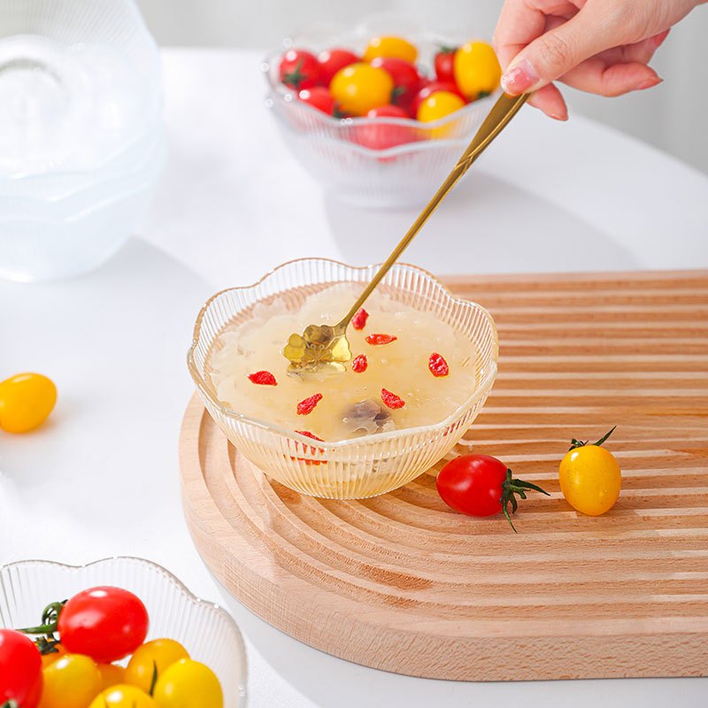 乐唯诗 竖纹花瓣碗 白色 300ml*2只高清大图