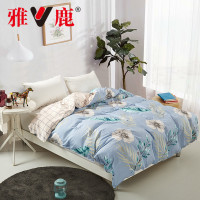 雅鹿 全棉被套 简约纯棉被罩 床上用品斜纹单人双人被套单品套件家纺