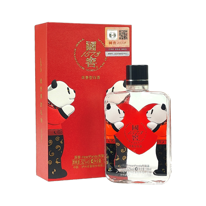 泸州老窖国窖157352度100ml熊猫小酒礼盒无玩偶2970