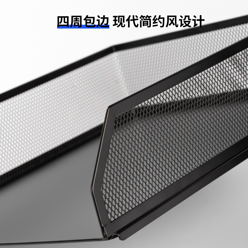 得力PB261金属五层文件座(黑色)得力可堆叠金属文件框栏文件篮文件托盘书立架高清大图