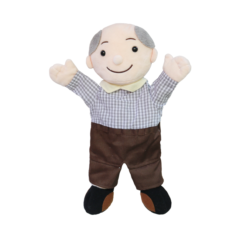 玩具偶娃娃人物表演手套职业可张嘴巴能动大号套手腹语互动长腿爷爷