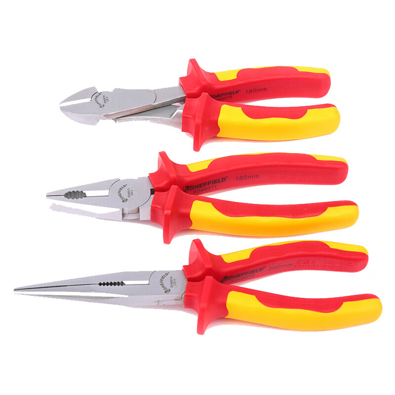 钢盾(SHEFFIELD) S046001 3件套绝缘钳套装(钢、斜、尖)