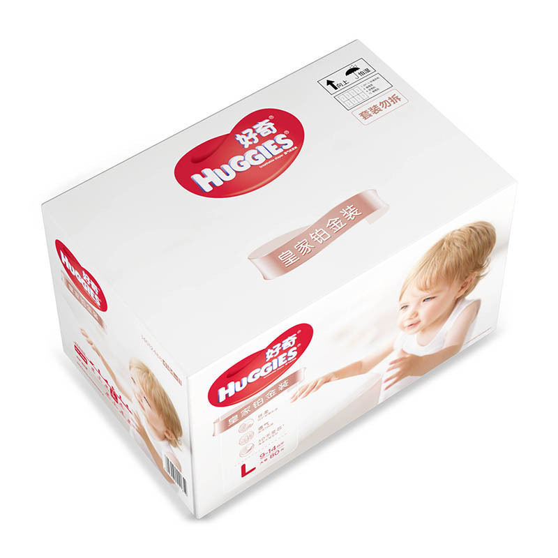 好奇(Huggies)皇家铂金装纸尿裤箱装 L80片