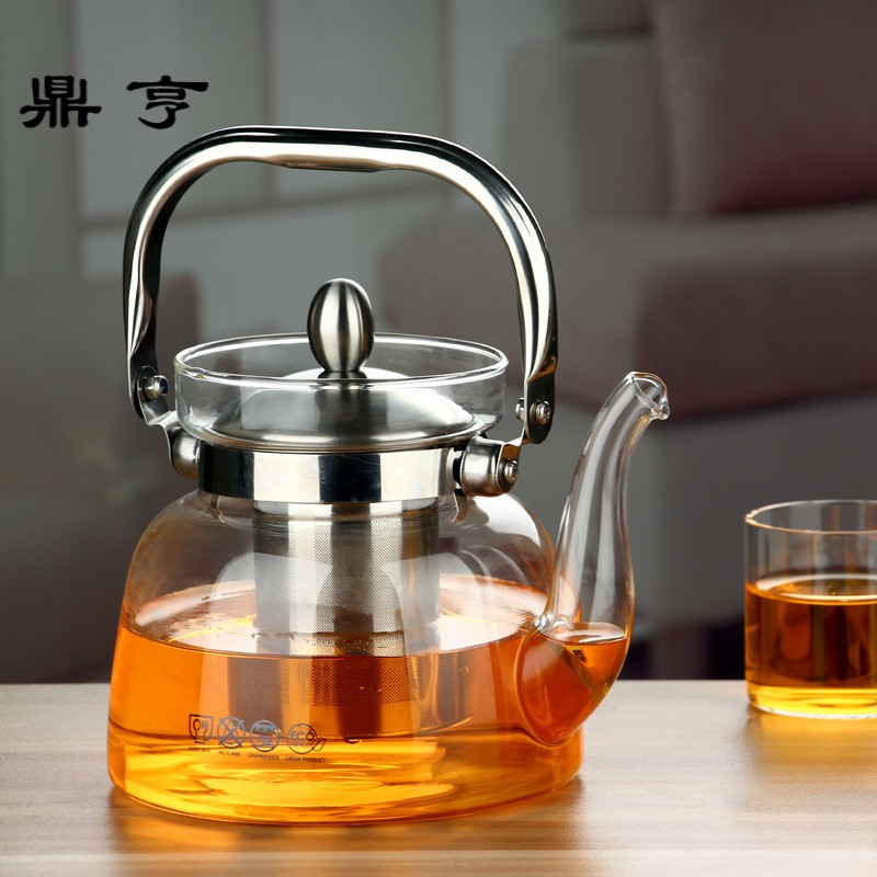 鼎亨玻璃煮茶壶耐热不锈过滤加厚烧水泡茶壶直火壶提梁茶具电陶炉