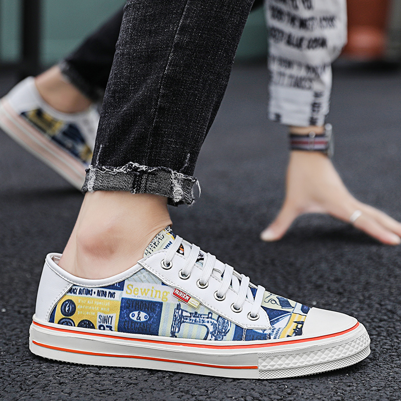 些久男士特大码帆布鞋男45透气休闲鞋46潮流百搭板鞋个性加大号男鞋47