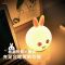 七彩电池款迷你小熊-粉色 萌兔硅胶小夜灯七彩充电婴儿喂奶护眼儿童睡觉拍拍创意led床头灯