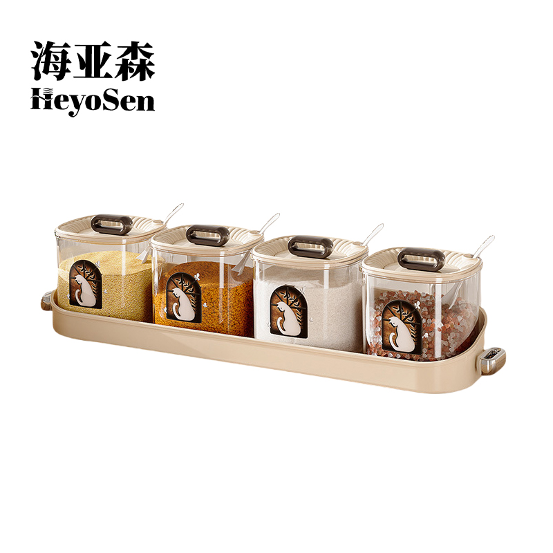 海亚森 M1C35 调料收纳盒4个装 4.00个/盒(计价单位:盒)透明色