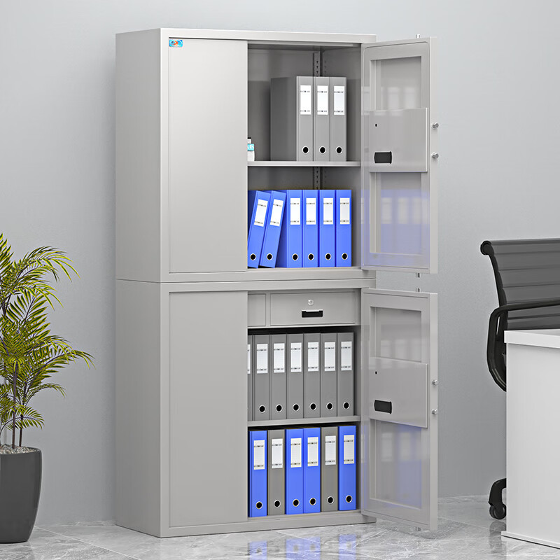 虎牌 保密柜 档案柜资料柜文件柜分体双节指纹密码保险柜办公柜文件柜高清大图