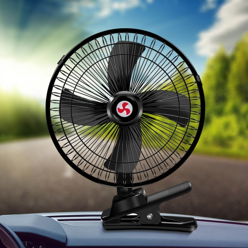 车载风扇12v24v伏大货车汽车用空调大风力闪电客强力车内车用制冷小