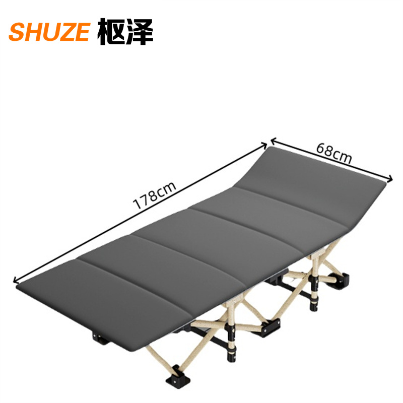 枢泽 午休折叠床 178cm圆管灰色+舒适棉垫 张