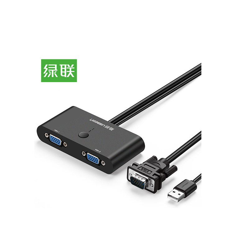 hd绿联30711二进一出kvm视频切屏器计价单位根视频