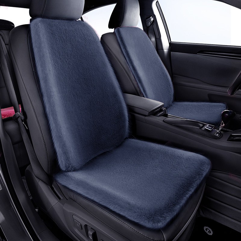 汽车坐垫冬季短毛绒保暖棉垫冬天座垫车毯垫子单片座椅三件套灰色坐垫