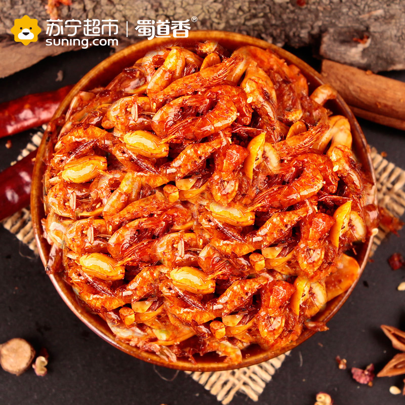 蜀道香 海鲜 麻辣小虾米脆虾300g（休闲零食）
