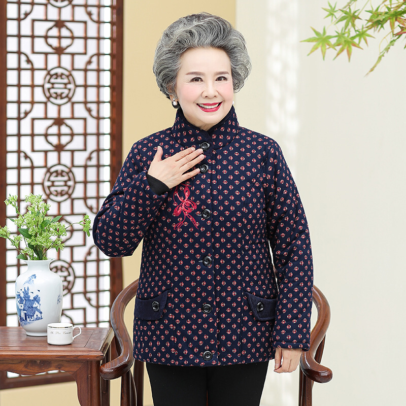 迪鲁奥(DILUAO)中老年人秋冬装新款女60-70岁妈妈衣服老人棉衣80老太太外套服奶奶棉袄 幸运红 4XL(建议120-135斤穿)