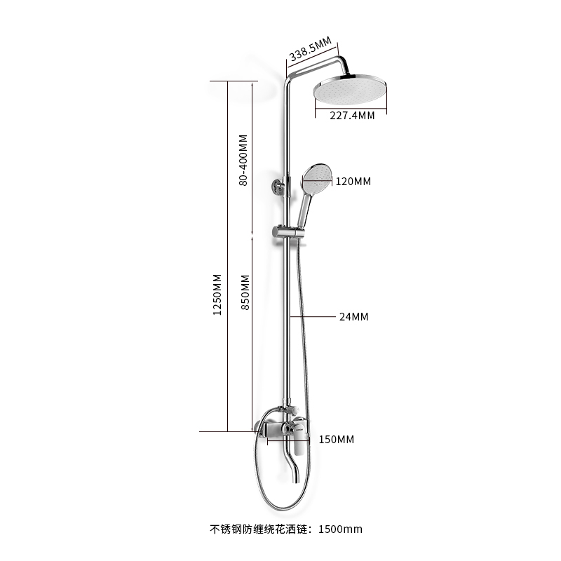 箭牌卫浴(arrow)喷射虹吸式地排马桶空气能增压三功能淋雨花洒组合套装AE1026+AE3354S 300-400