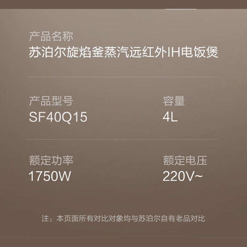 苏泊尔 电饭煲家用多功能电压力煲智能IH电饭锅煮饭锅SF40Q15高清大图
