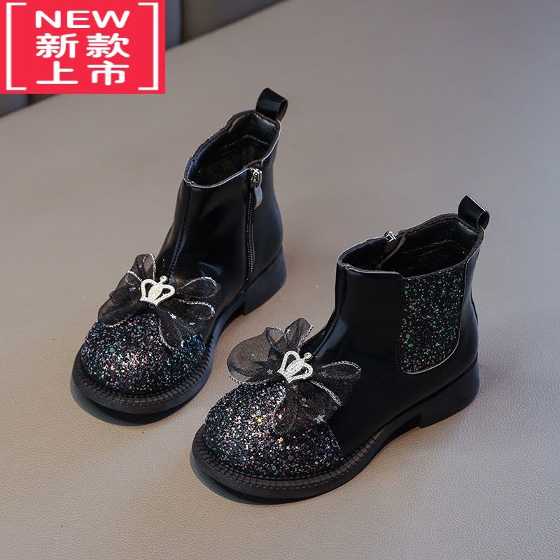 可莉允女童短靴2022秋冬新款儿童靴子公主鞋加绒宝宝二棉鞋子爱莎马丁靴图片