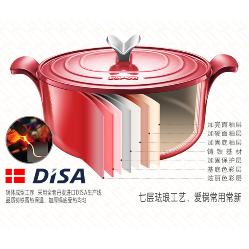 苏泊尔(SUPOR)珐琅铸铁圆形炖锅