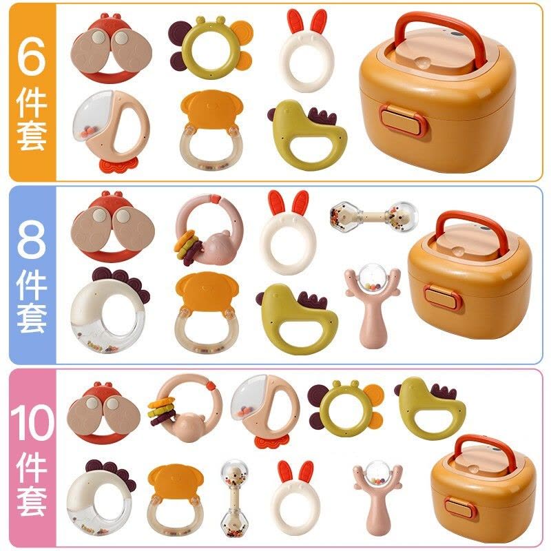 婴儿玩具可咬手摇铃宝宝玩具0-1岁婴幼儿新生儿玩具套装三个月宝宝玩具安抚可水煮图片