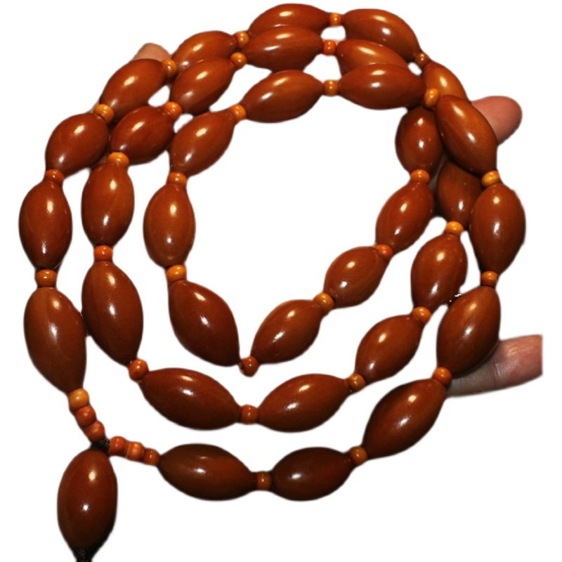 梅林老铁核12x22mm9颗20mm以上橄榄核手串光珠素铁核珠原籽脖挂长串