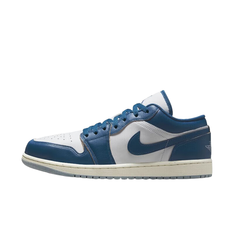 耐克男鞋Air Jordan 1 AJ1蓝白色低帮复古篮球鞋FN5214-141