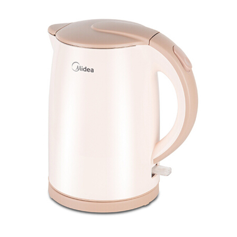 美的(Midea)电水壶304不锈钢保温小电热水壶 1.5L家用双层防烫烧开水瓶 粉色H415E2J