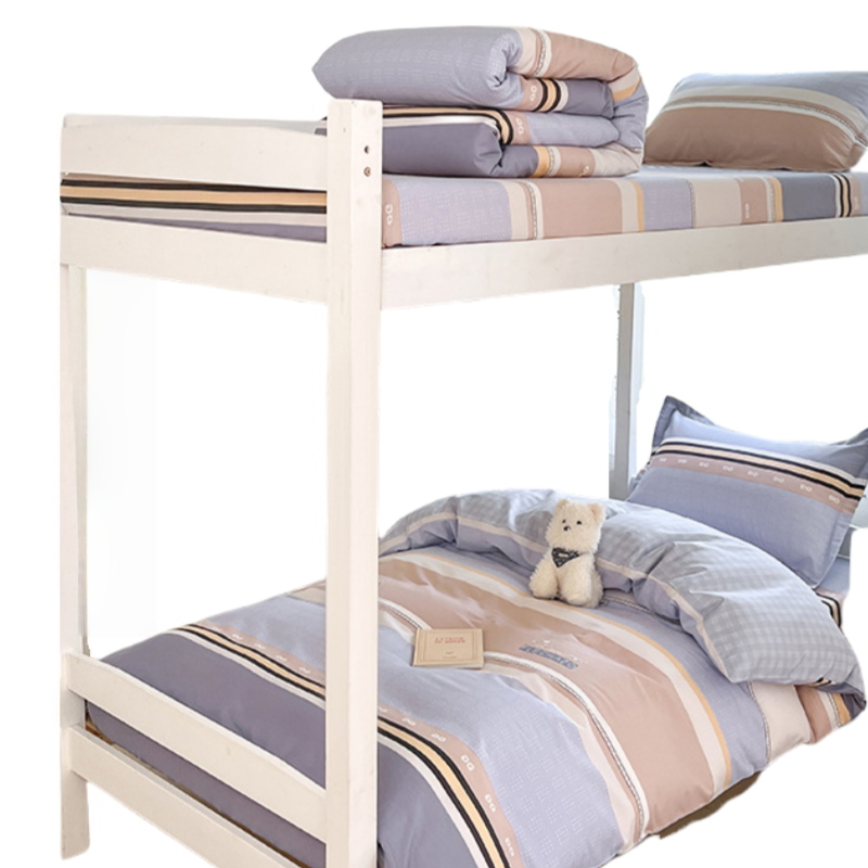 铭思沃床笠款三件套1.2米床 蓝条纹 套高清大图