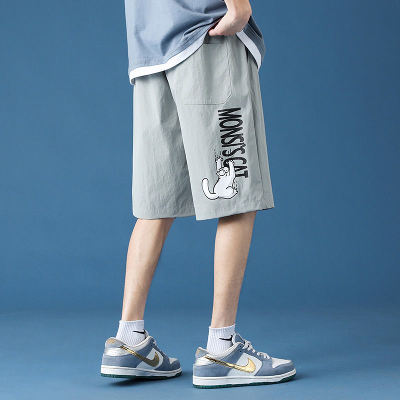 真维斯夏季薄款短裤男休闲学生百搭运动裤宽松直筒外穿中裤五分裤