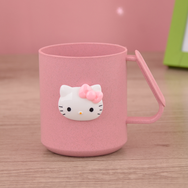 卡通小麦秸秆可爱牙缸宝宝创意刷牙杯防摔家用牙刷杯儿童漱口杯子三维