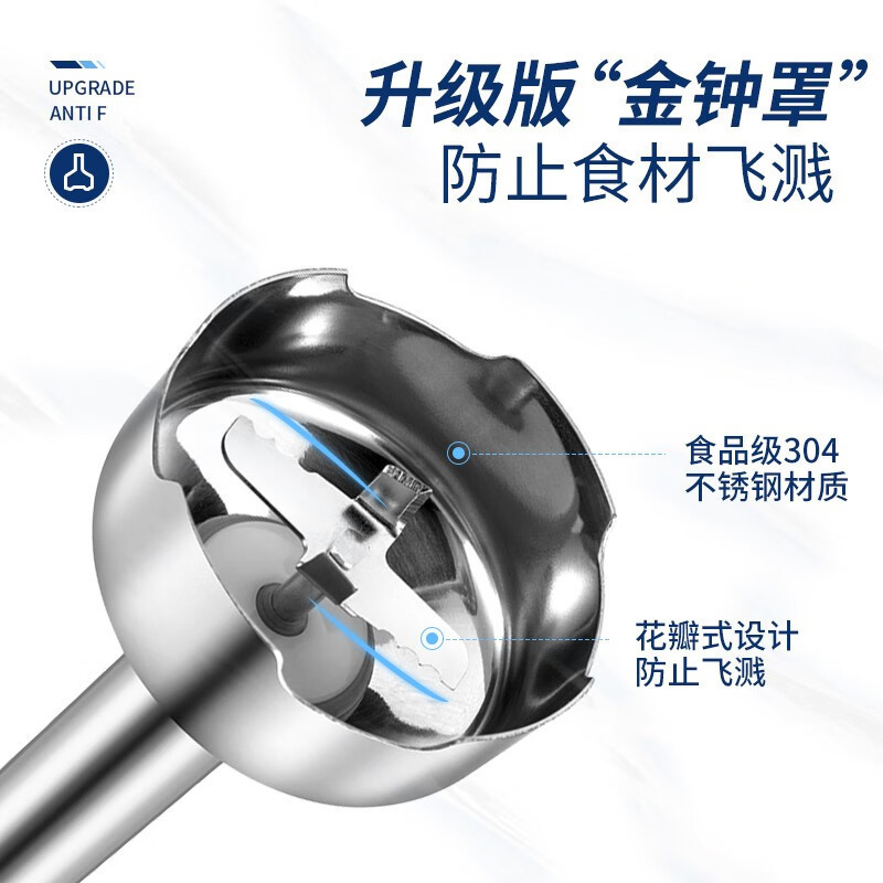 摩飞电器(Morphyrichards) 料理棒多功能家用手持料理机小家电搅拌棒粉碎机 MR6006白色