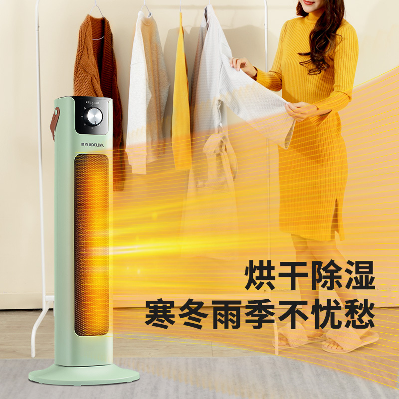 奥克斯取暖器家用浴室小太阳省电暖气节能办公室暖风机立式电暖器 NSBE-200RL 绿色